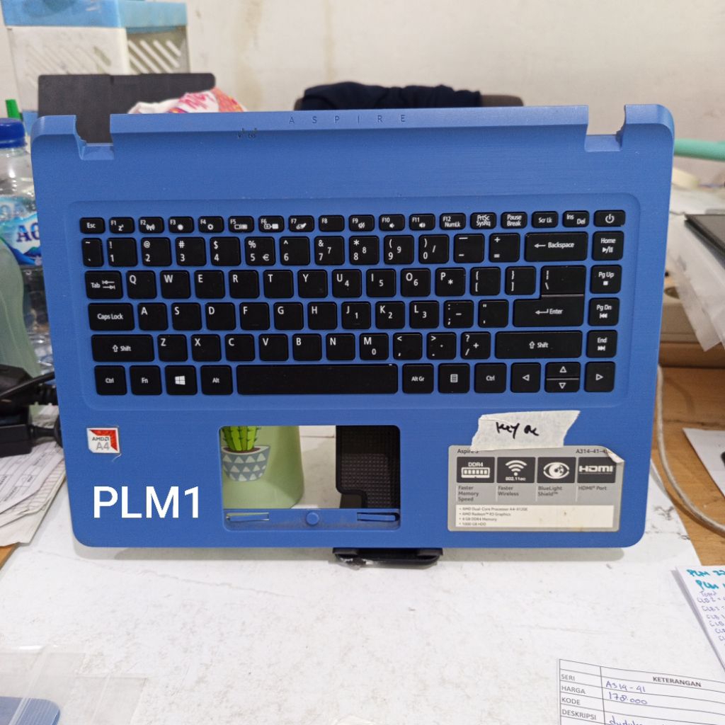 [ BIRU ] Palmrest keyboard Acer A314-41 Normal Tested Seken Original