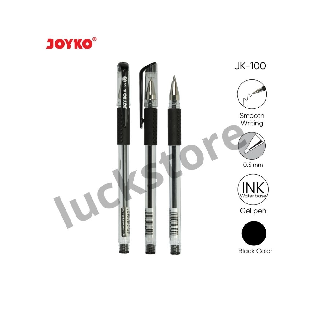

Pulpen Gel Joyko JK-100 - 0.5 mm (Hitam)