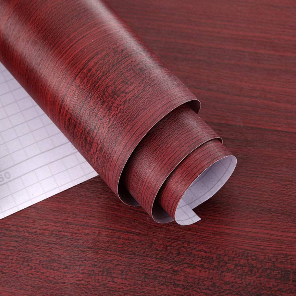 WALLPAPER DINDING KAYU MAROON/WALLPAPER STIKER MOTIF KAYU WARNA MAROON/WALLPAPER STIKER DAPUR/WALLPA