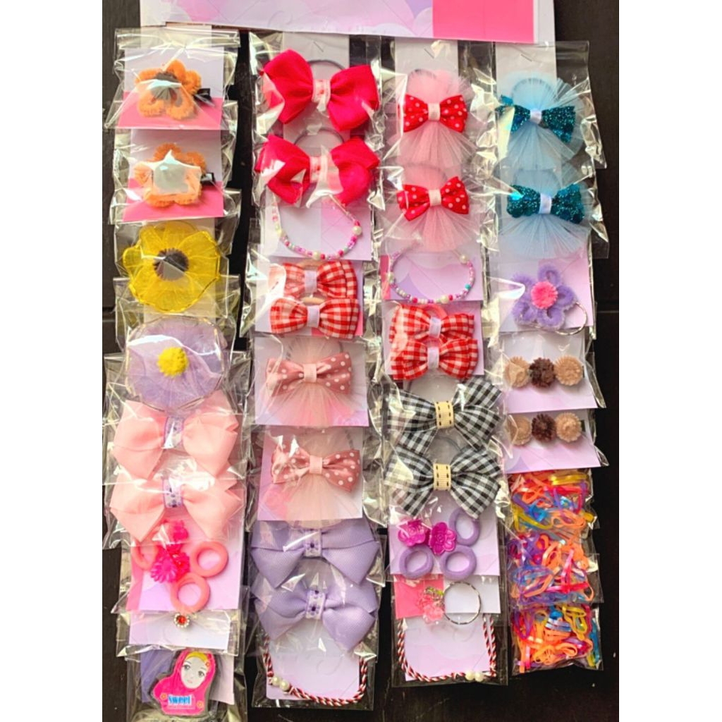 Rencengan grosir aksesoris isi mix,rencengan pita,rencengan gelang.rencengan warung