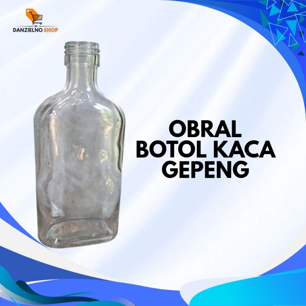 botol kaca gepeng tanpa tutup Botol kaca ikan cupang Botol tanaman air