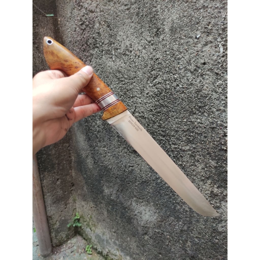 Pisau Sembelih Baja Bohler K110 PB. 25 cm + sarung kulit