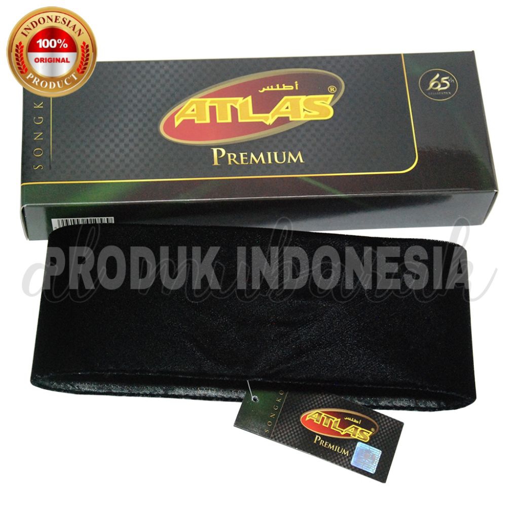 Peci Atlas Premium | Peci Songkok Atlas Original Hitam Polos AC Tinggi 9/10cm
