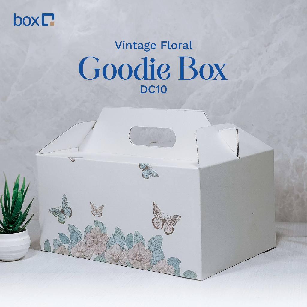 

Mailer Box Goodie 30x20x15 cm Motif Bunga & Kupu – Kotak Hampers / Gift Box Elegan