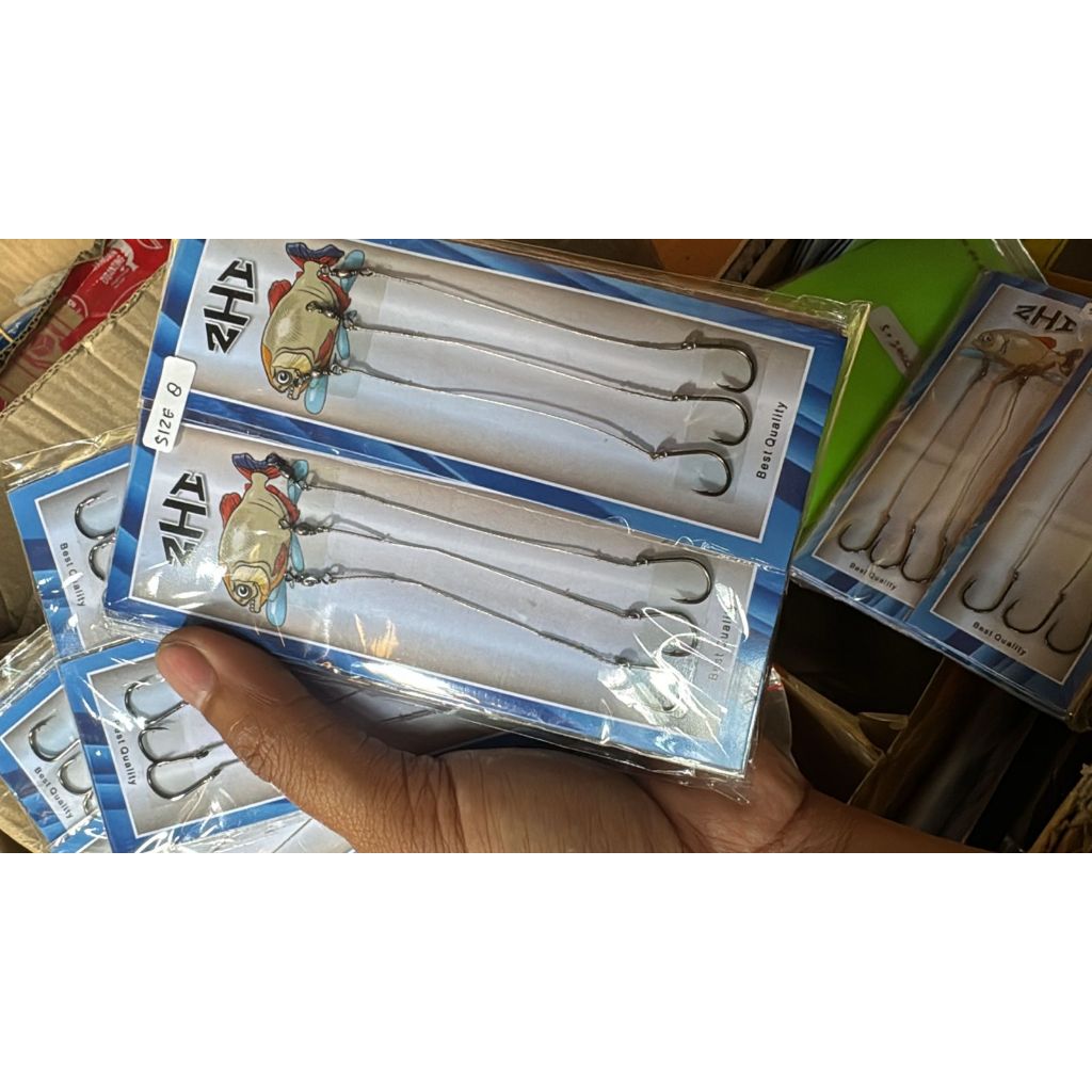 RANGKAIAN KAIL BAWAL DENGAN NEKLIN UKURAN 3 4 7 / Neklin Pancing Bawal