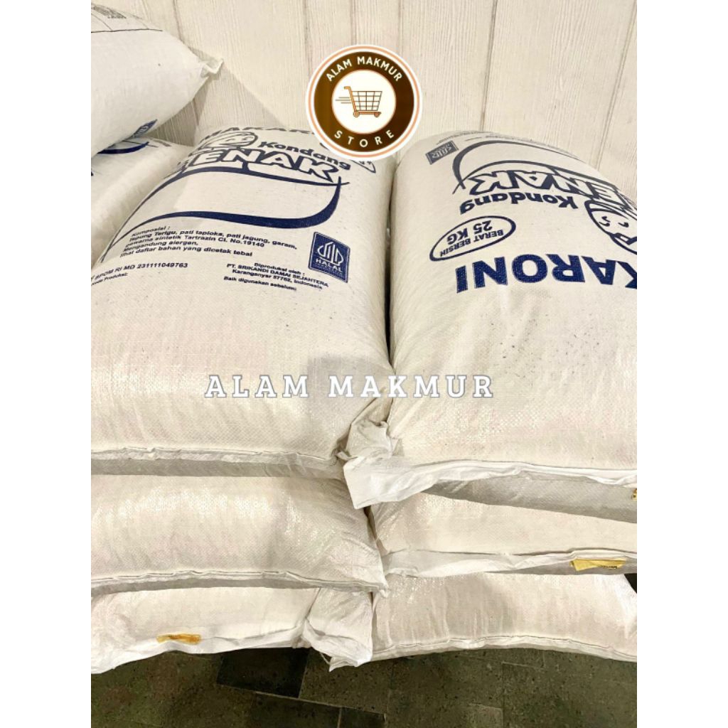 COD [PROMO] 25 Kg/Karung MAKARONI GORENG BANTET KRIUK Mentah CAP KONDANG ENAK PRINTING BIRU