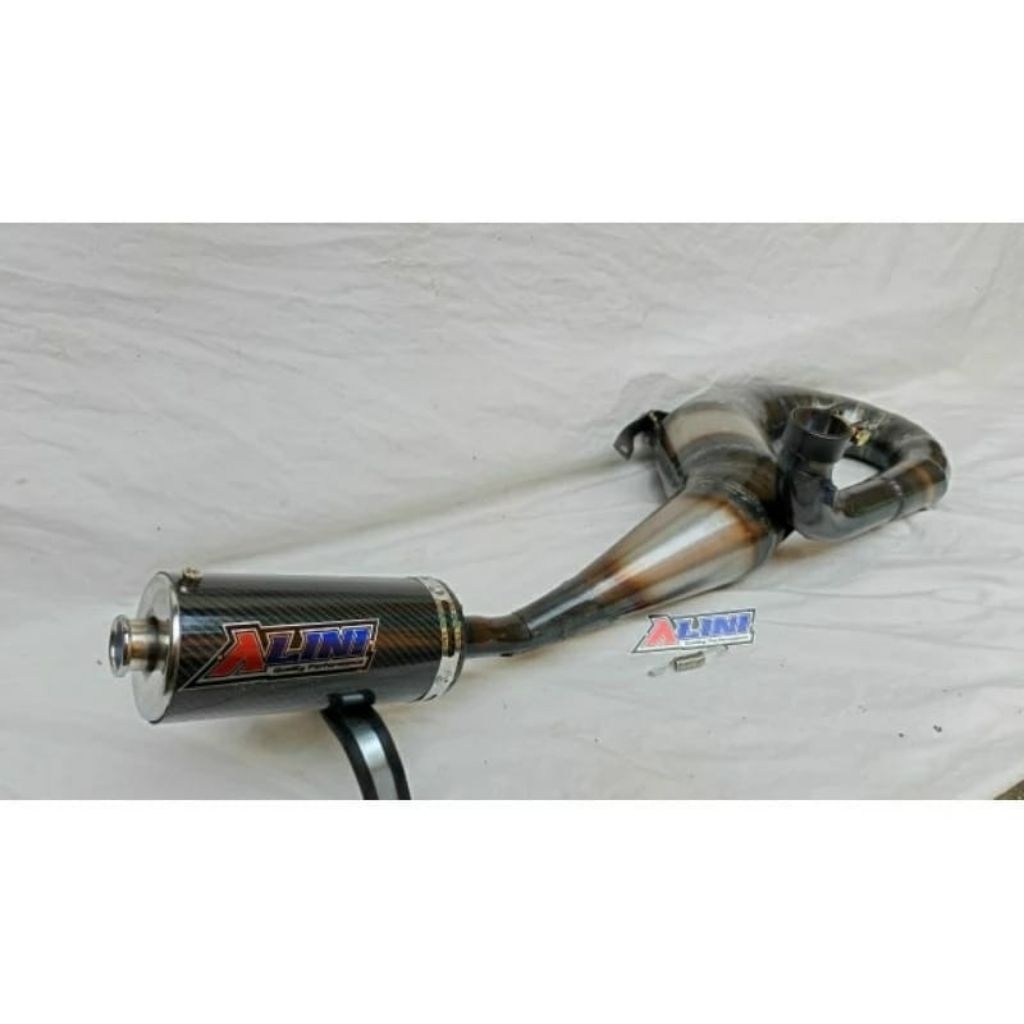 Pipa Knalpot vespa buang kanan big carbon vespa px 150,sprint,excel,vbb,type knockdown