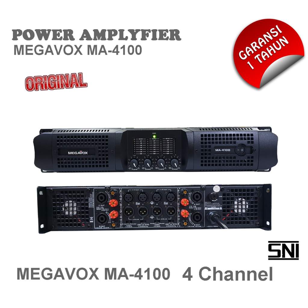 Power Amplyfier MEGAVOX MA-4100 Original 4 channel MA 4100