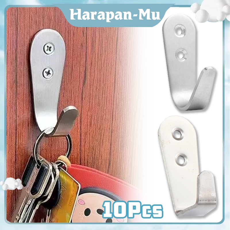 10Pcs Hook Single / Kait Baju Dinding / Hook Single Gantungan Baju Kamar Mandi