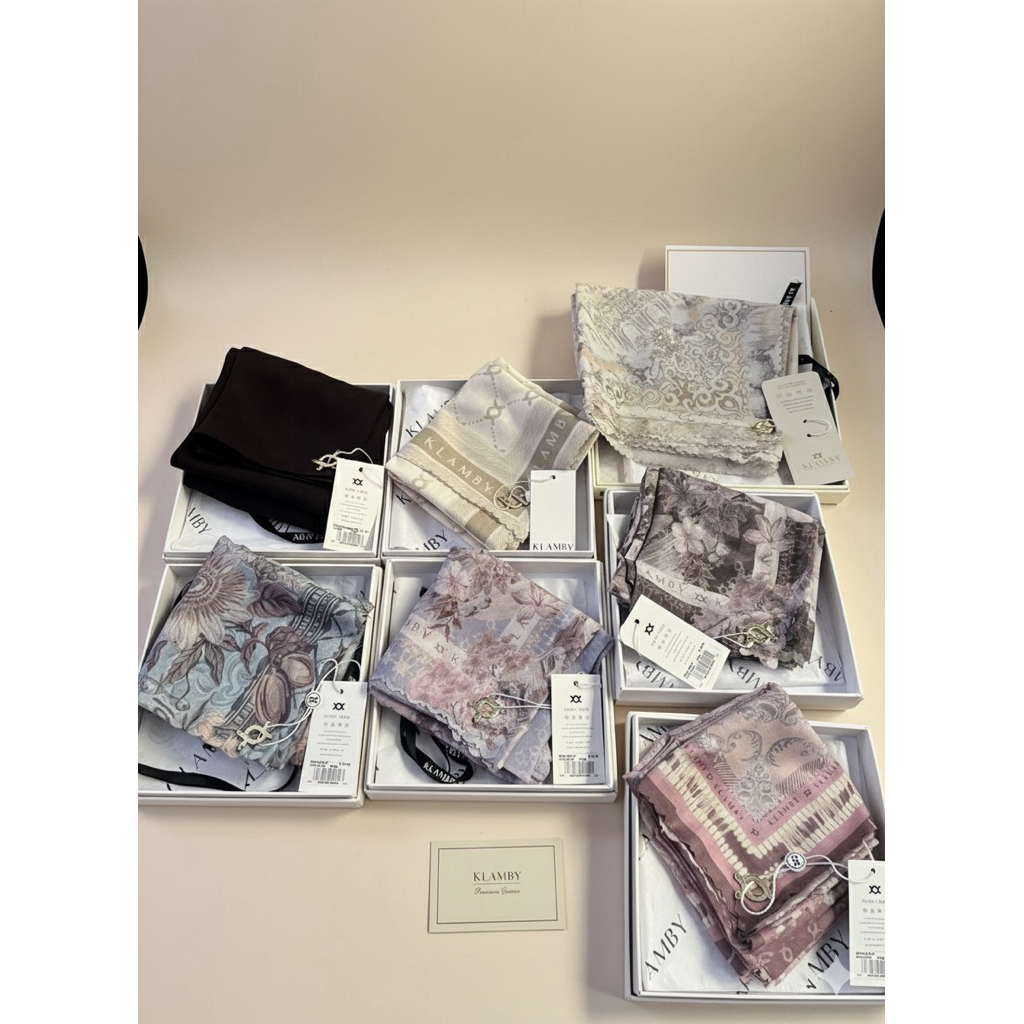 NEW Klamby Scarf WK Scarf Hijab Voal Wearing Klamby Monogram WK London Edition Chamols Monogram Klam