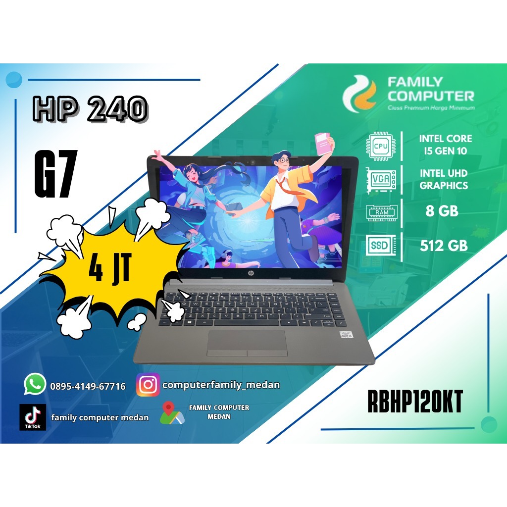 HP 240 G7 | INTEL CORE I5 GEN 10 | INTEL UHD GRAPHIC | 8GB | 512GB