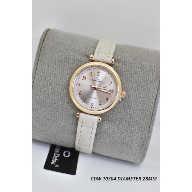 Jam Tangan Wanita Charles Delon CDW-10304 (28MM) Tali Kulit Terlaris