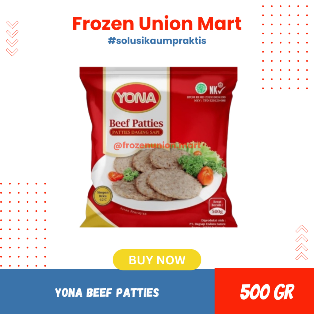 

Yona Beef Patties 500g - Perfect for Burgers | Burger Daging