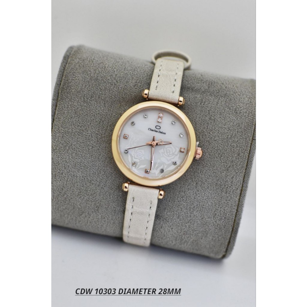 Jam Tangan Wanita Charles Delon CDW-10303 (28MM) Tali Kulit Terlaris