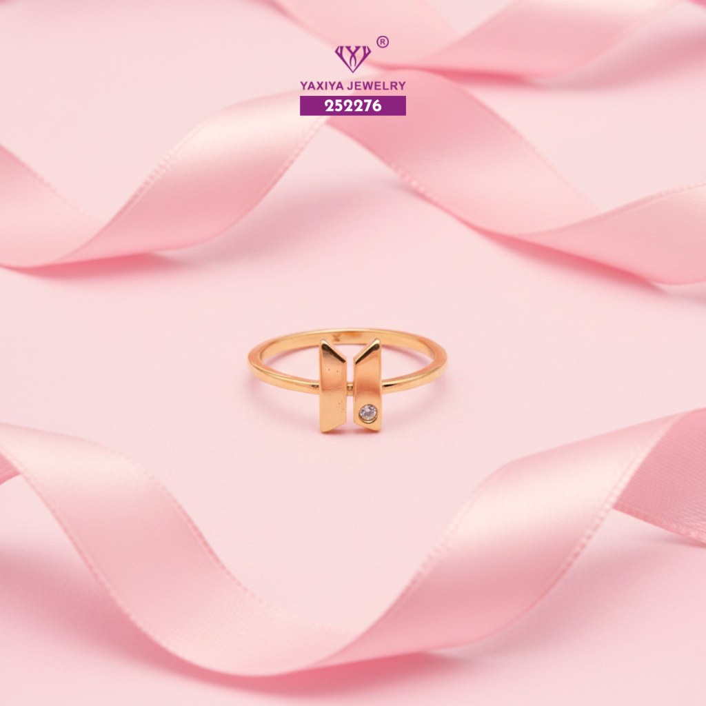 Yaxiya Cincin BTS Perhiasan Lapis Emas 18K 966