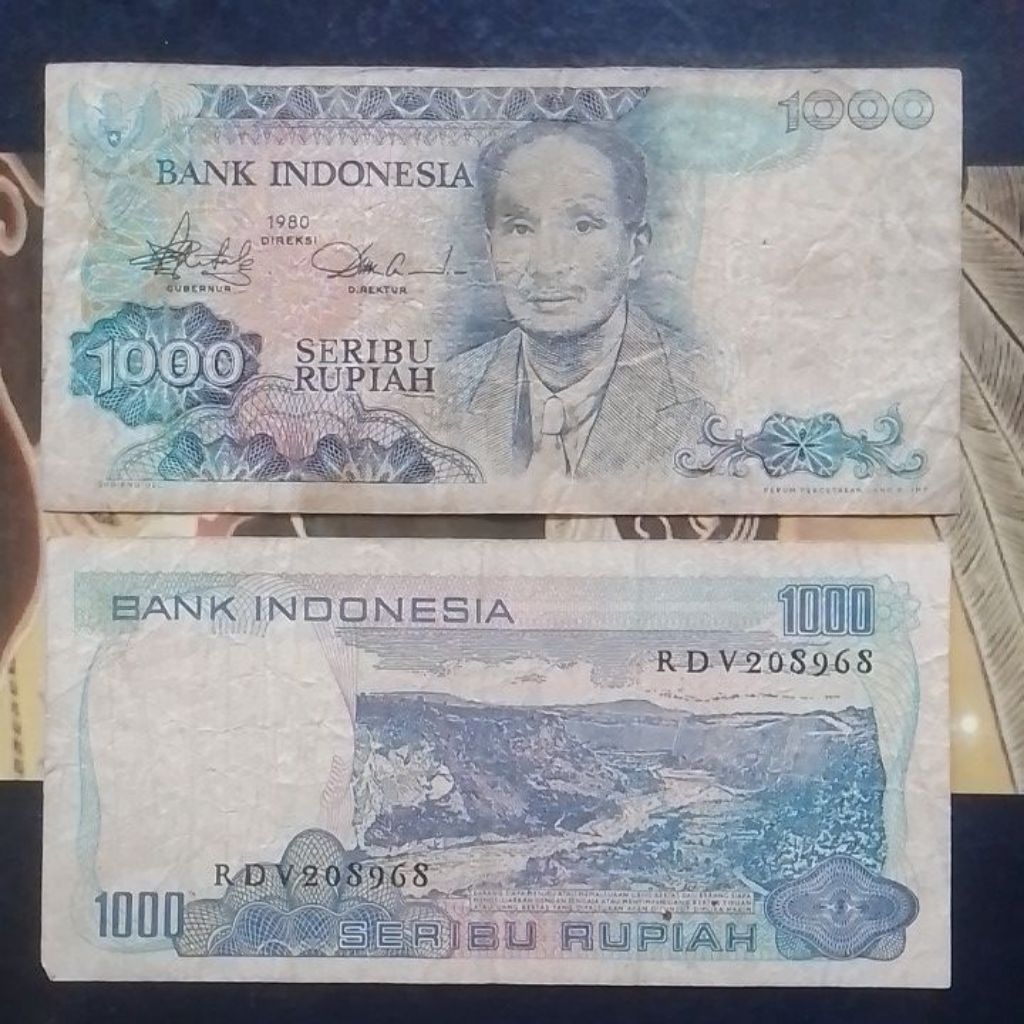 MURAH UANG KUNO 1000 RUPIAH TAHUN 1980 BEKAS EDAR