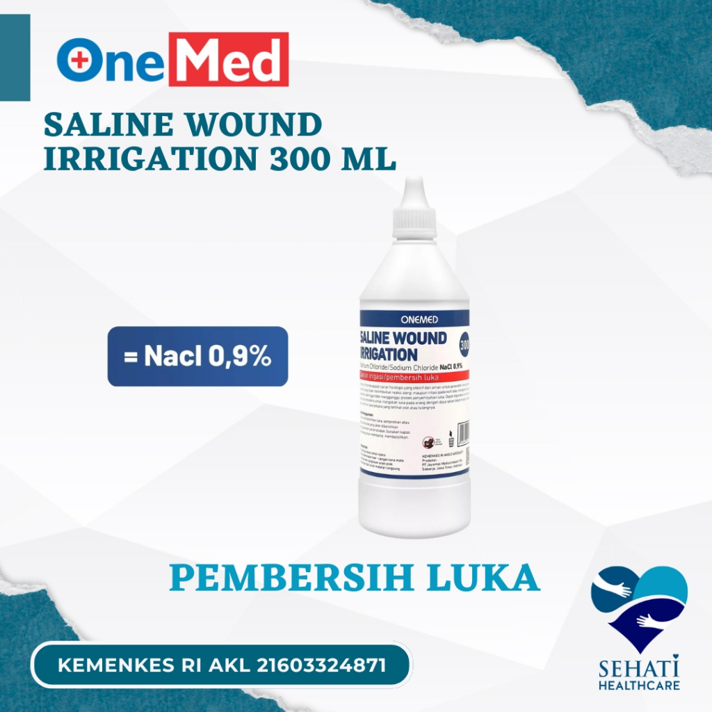 Onemed Saline Wound Irrigation 300ml (Nacl 0.9%) Botol Semprot Cairan Basuh Cuci Pembersih Luka 300 