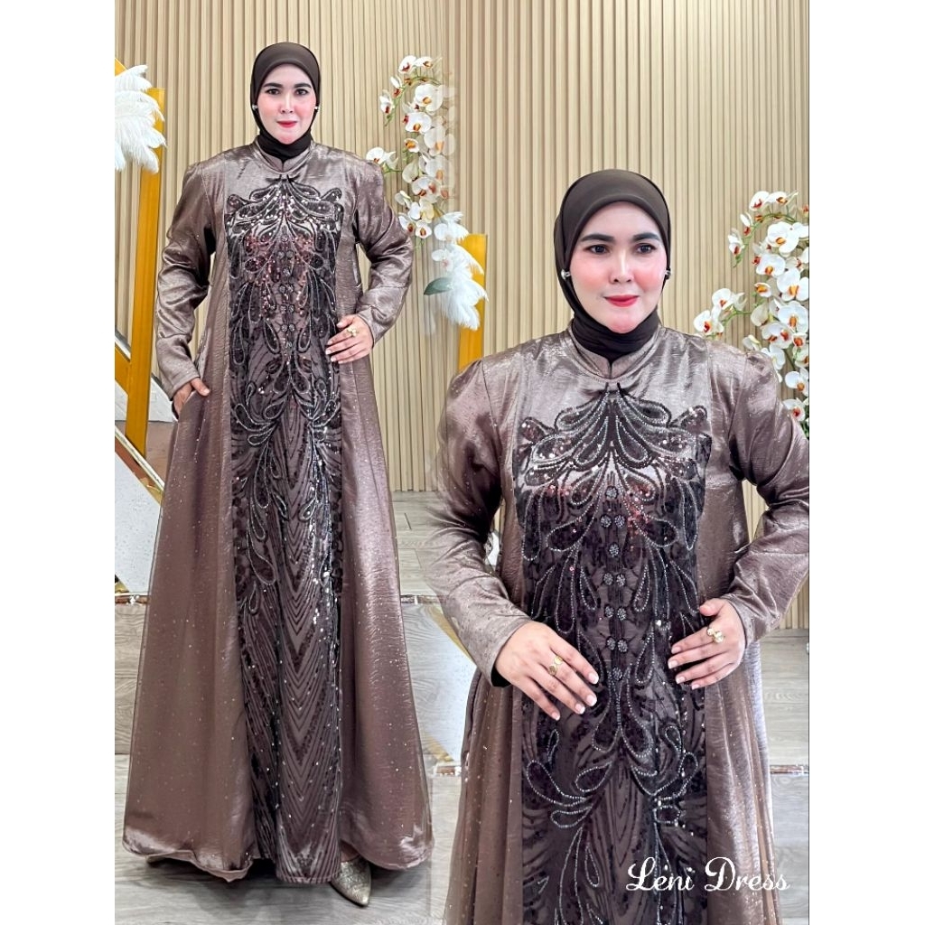 Gaun pesta mewah bridal Leni dress original Aairiz gamis kondangan pesta tule payet