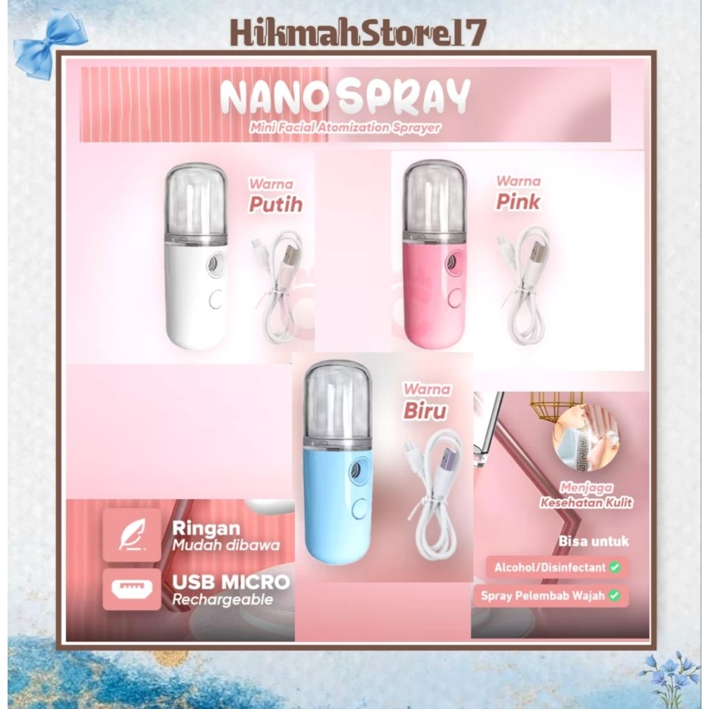 H17 | Nano Spray Premium Portable / Humadifier Nano Spray / Mist Sprayer Perawatan Wajah Pelembab Wa