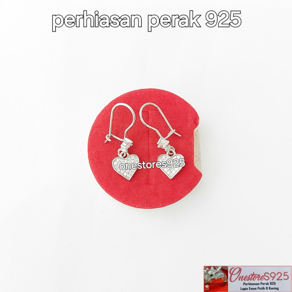 ANTING LOVE KAIT PERAK 925 LAPIS EMAS PUTIH