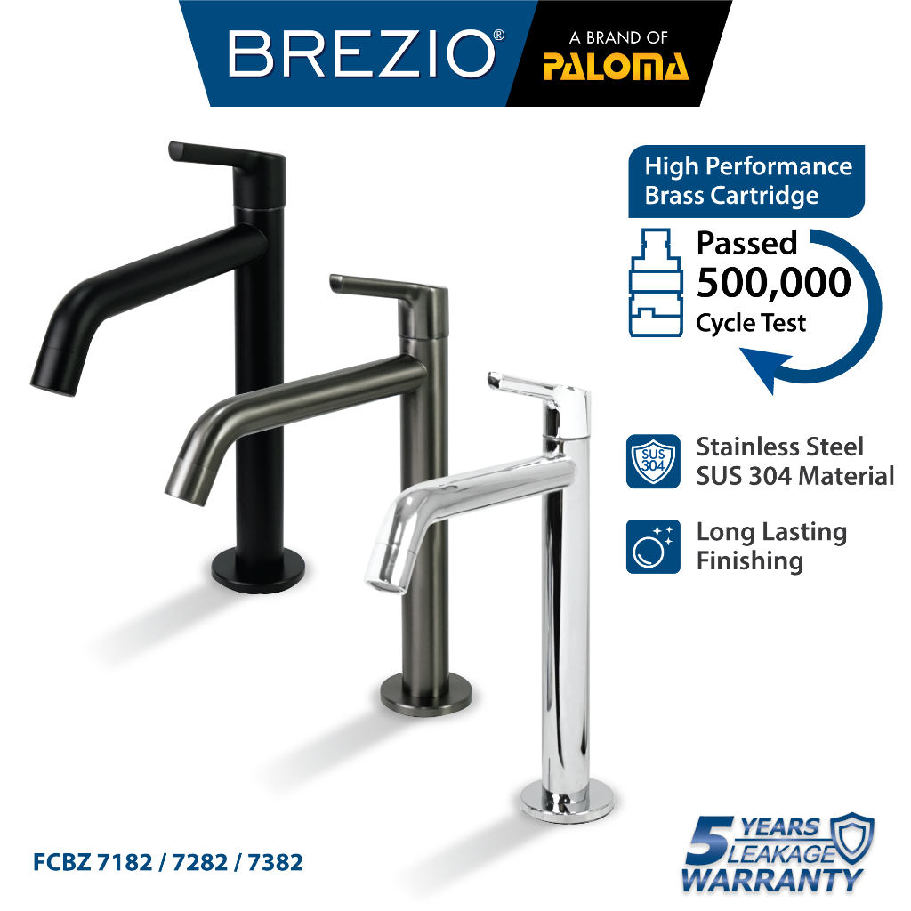 BREZIO Keran Wastafel Tinggi Cuci Tangan Kran Air Bambu Sedang Tall Medium Faucet Basin Lavatory Kam