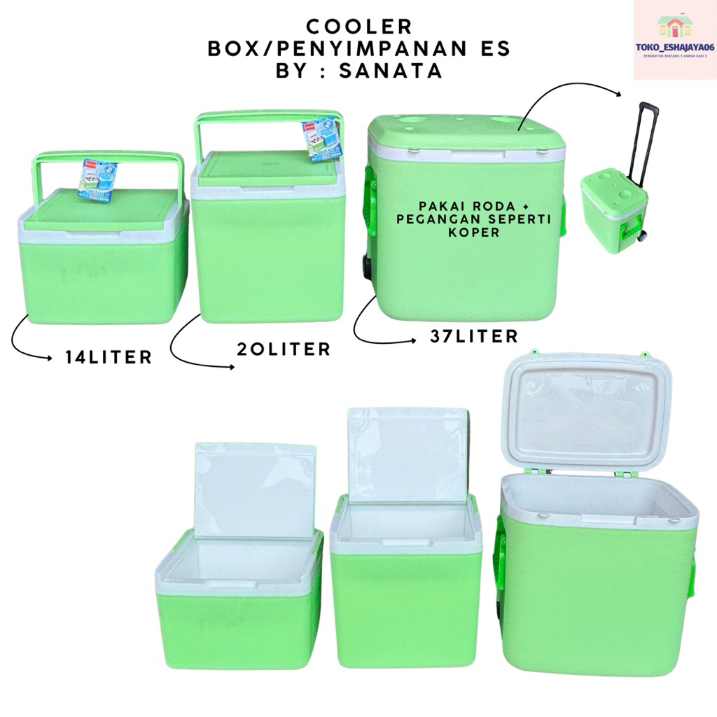 Sanata - Cooler Box Sanata 14 Liter 20 Liter dan 37 Liter + Tarikan Roda / Kotak Tempat Es Pendingin