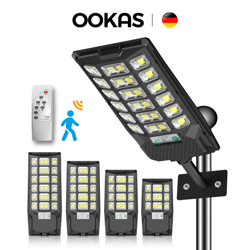 OOKAS lampu tenaga surya matahari lampu taman sensor outdoor lampu jalan solar lampu gerak listrik