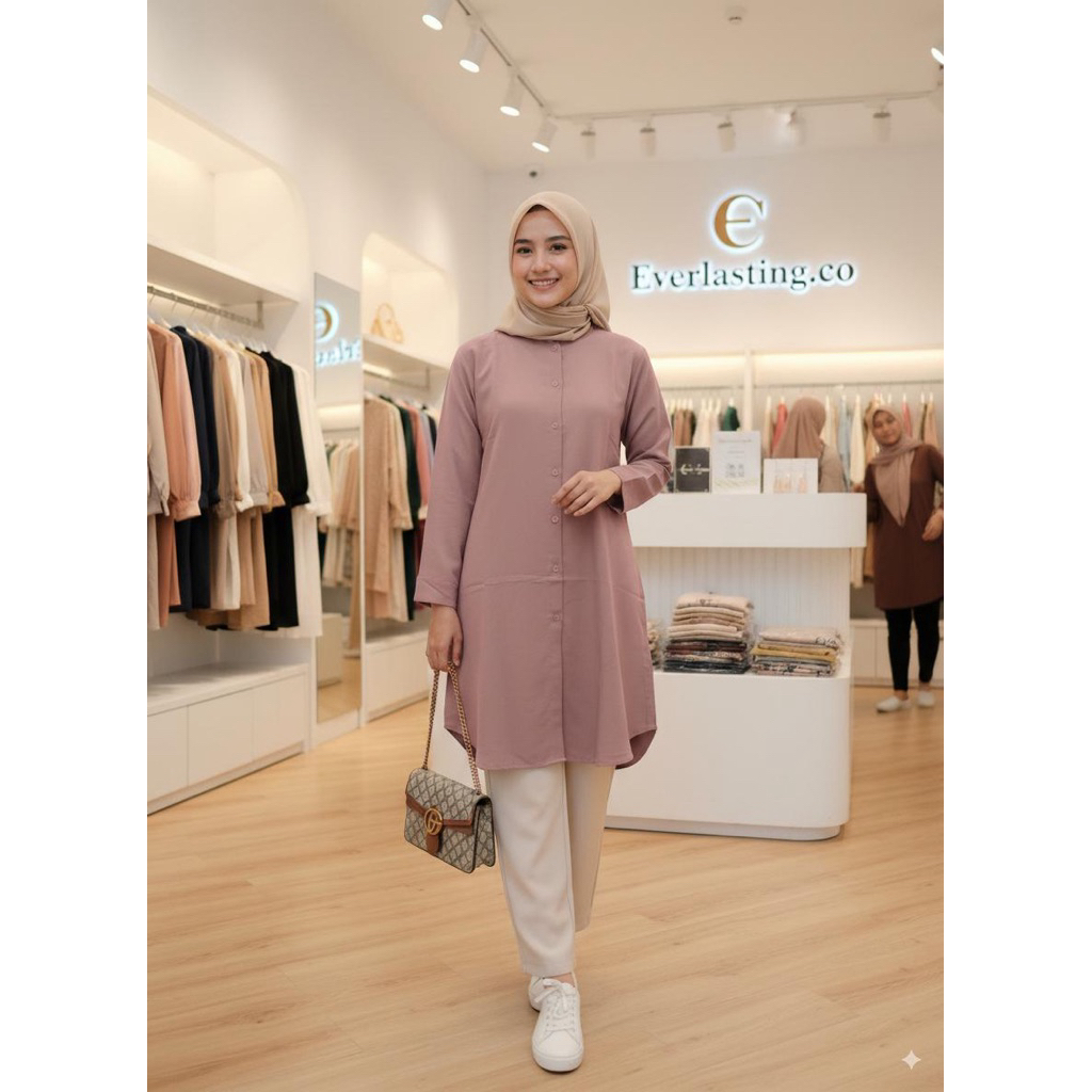 LONG TUNIK AILEN BAHAN SHAKILA IMPORT PREMIUM
