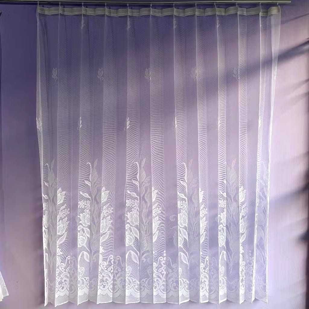 Vitrase Gorden Polos Putih Lapisan Transparan