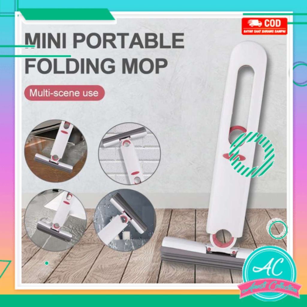 Alat Pel Mini Lipat Portable Spons Pembersih Etalase Meja Kaca Kitchen Set Serbaguna