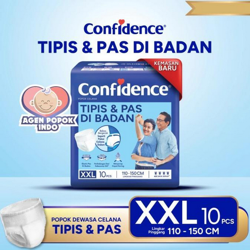 Confidence Popok Dewasa Celana Tipis & Pas E-Pack XXL 10s / Confidence Popok Celana XXL