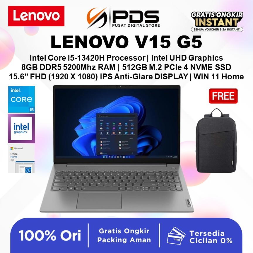 LENOVO Ideapad V15 G5 Intel Core I5-13420H Ram 8GB SSD 512GB WIN 11+OHS 2021 15.6" FHD IPS 2Y - Gara