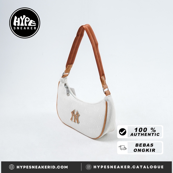 Tas MLB NY BROWN MONOGRAM WHITE SS24 HOBO BAG 100% ORIGINAL