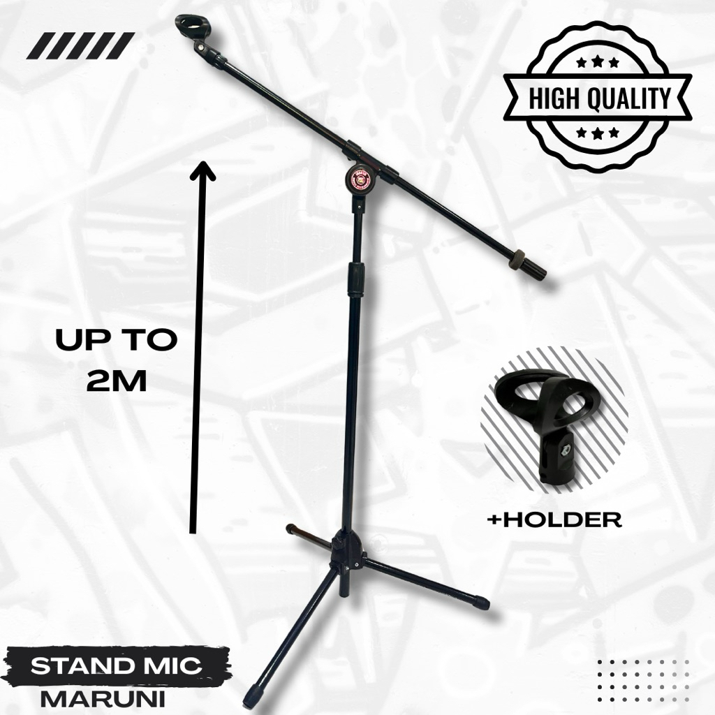 Stand Mic panjang -Hitam- [Maruni]