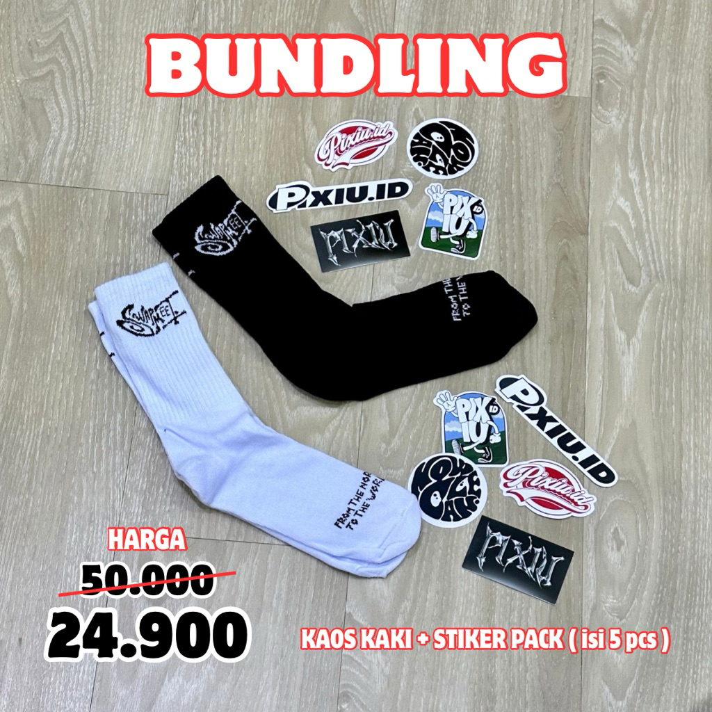 PAKET BUNDLING KAOS KAKI + STIKER