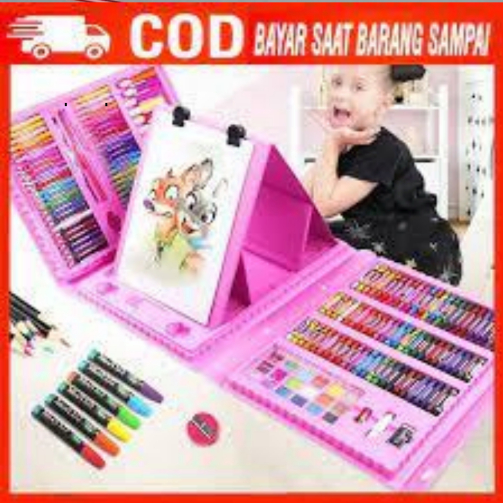 

Super Mega Art Set Anak 150pcs Spidol Crayon / Set Menggambar