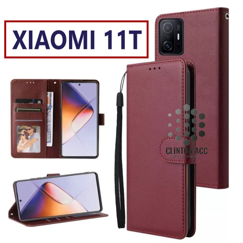 CASE HP XIAOMI 11T FLIP WALLET LEATHER DOMPET KULIT SOFTCASE PREMIUM FLIP COVER SARUNG BUKA TUTUP FL