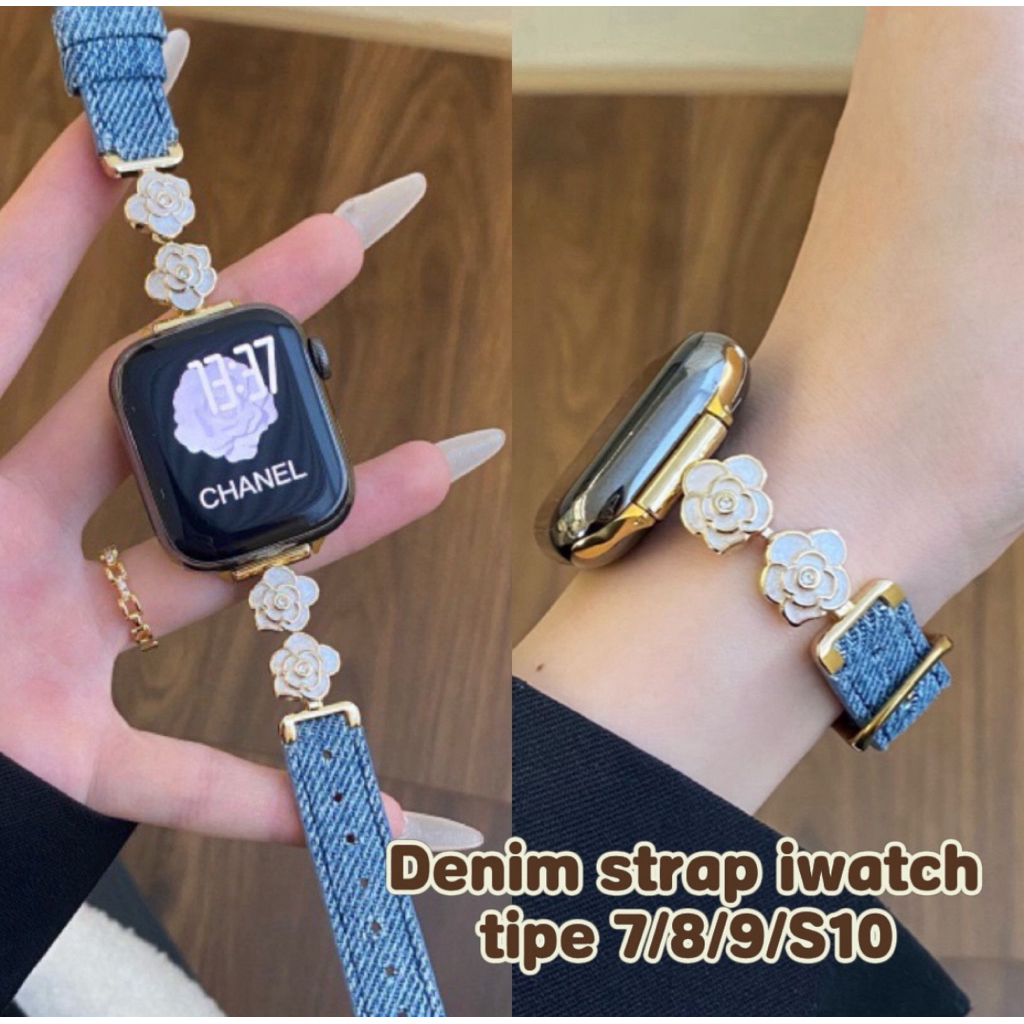 [READY] Apple watch jeans Xiaomi Mi Band Pro 8 9 10 Huawei Fit 4 3 Pro 4 18mm 22mm 24mm denim Y2K ta