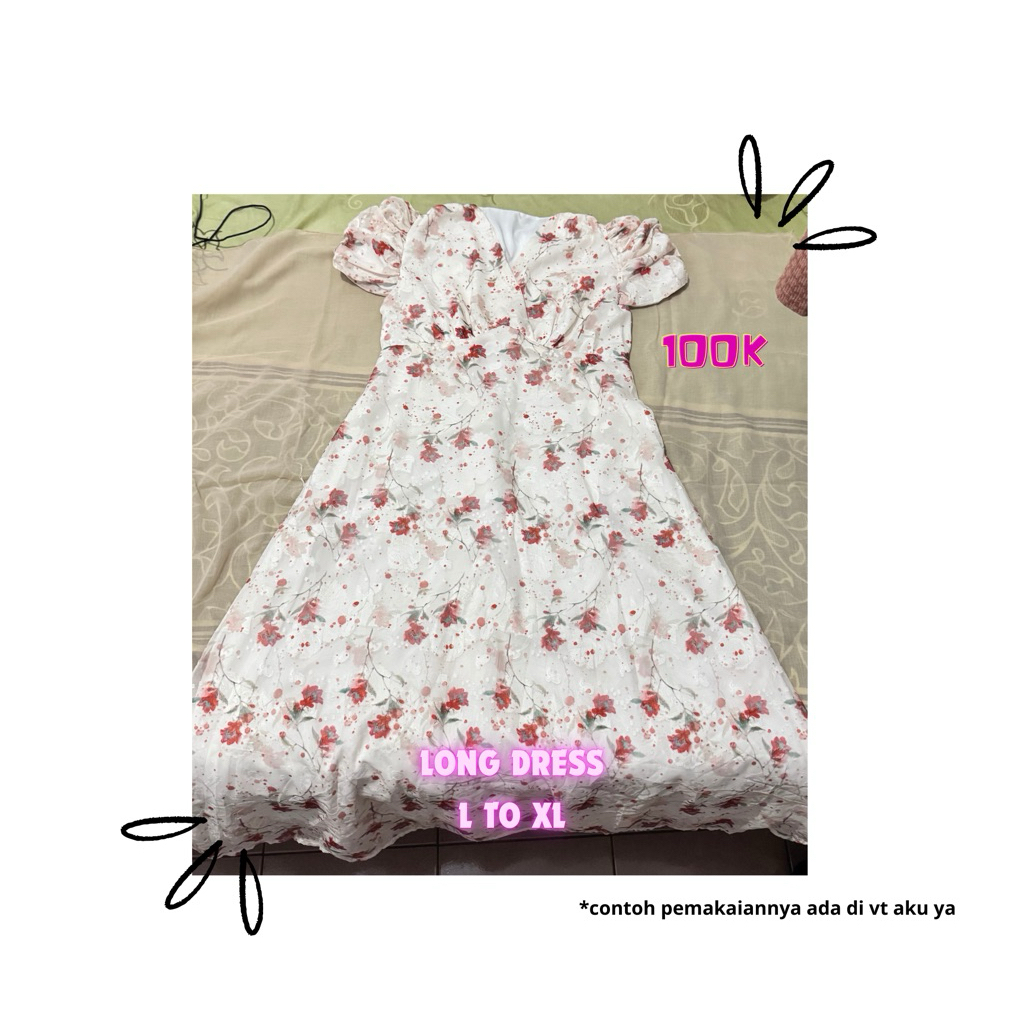 preloved Long dress/ baju pantai