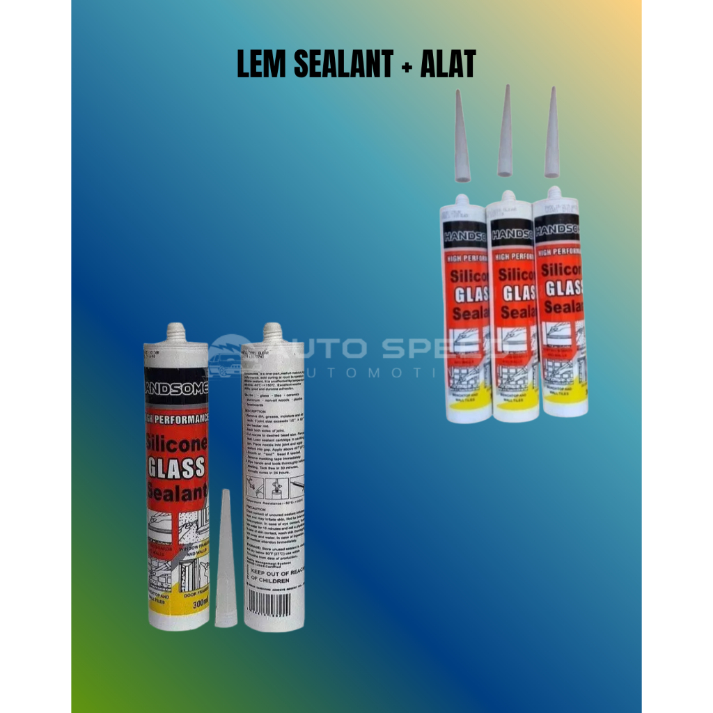 Paket Tembakan Lem Kaca + Lem Tabung Handsome / Lem Kaca Aquarium / lem kaca anti bocor 300ml