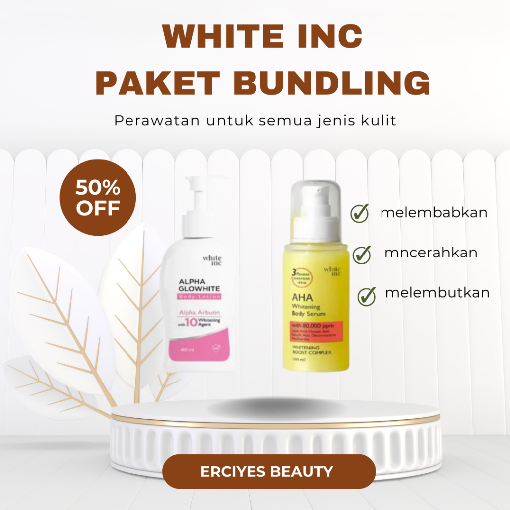 [BUNDLING] WHITE INC AHA BODY SERUM + ALPHA ARBUTIN GLOWHITE BODY LOTION