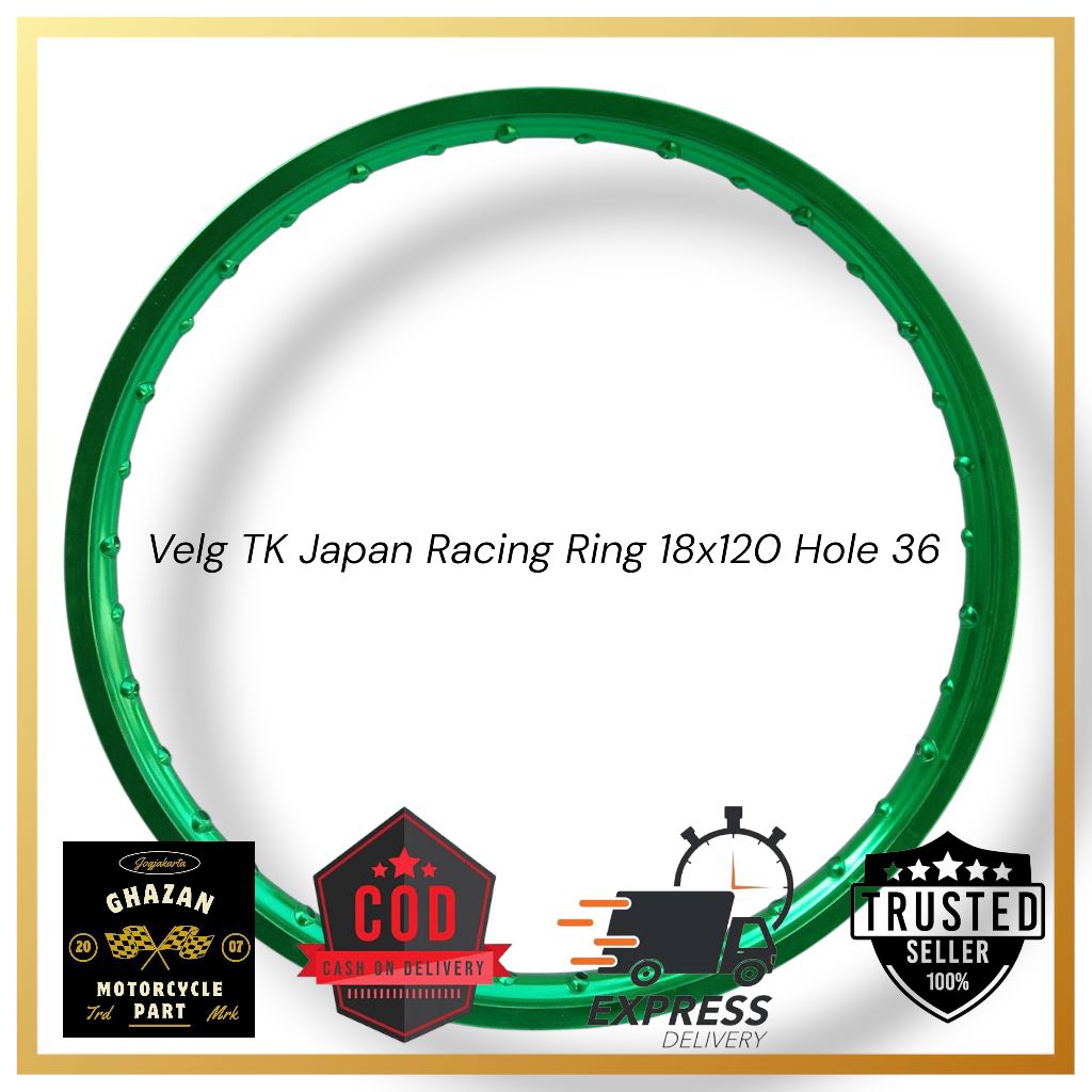 Velg TK Japan Racing Ring 18x120 Hole 36 Warna Hijau Original Bukan Repaint Custom Drag Thailand RXZ