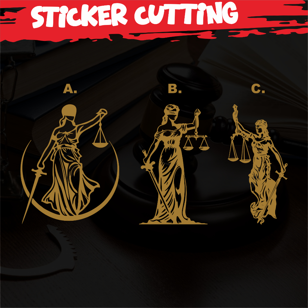 Stiker Lawyer Justice / Sticker Cutting Dewi Themis Anti Air