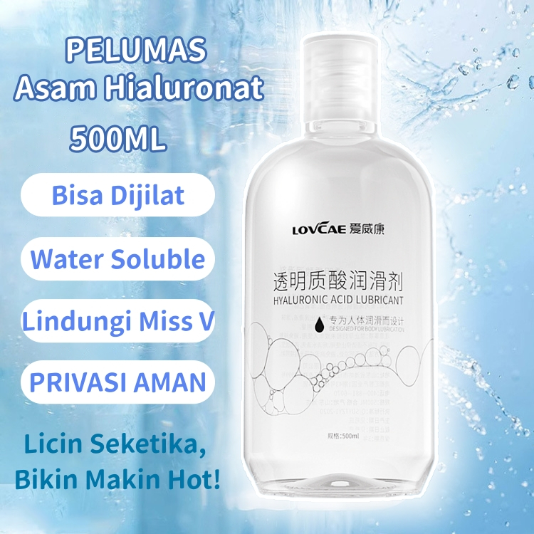 Pelumas Pria Wanita 500ML Pelumas Asam Hialuronat Pelicin Water Soluble Panas