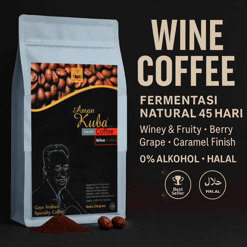 

Arabica Gayo Wine Coffee – Single Origin Takengon Aceh – Roasted Beans (Biji/Bubuk)