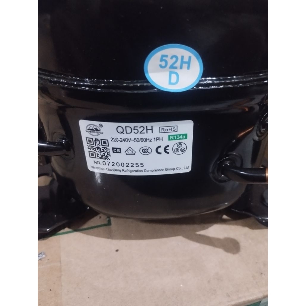 KOMPRESOR KULKAS 2 PINTU 1/6 pk QD52H merk AQUA SHARP PANASONIC LG POLYTRON SANYO