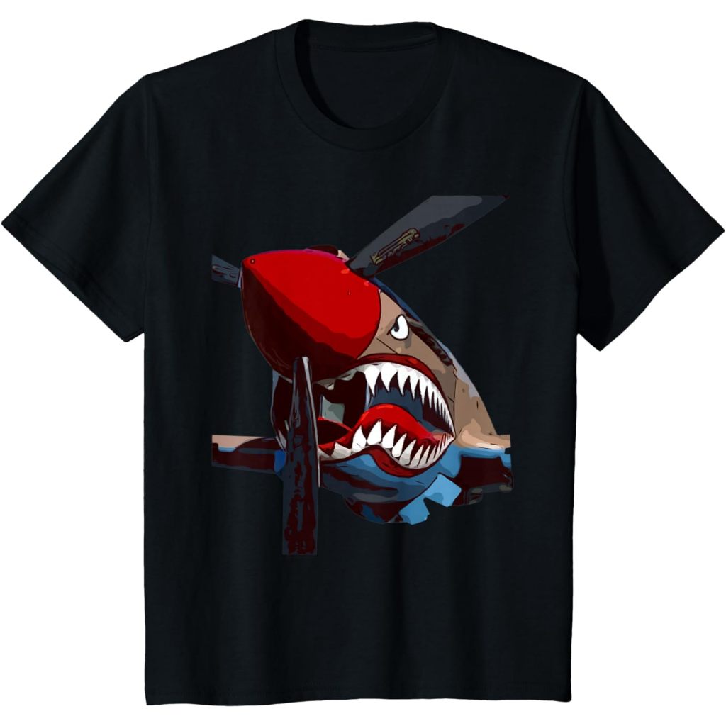 Baju kaos anak P-40 Warhawk Fighter Aircraft WW2 Airplane Military T-Shirt