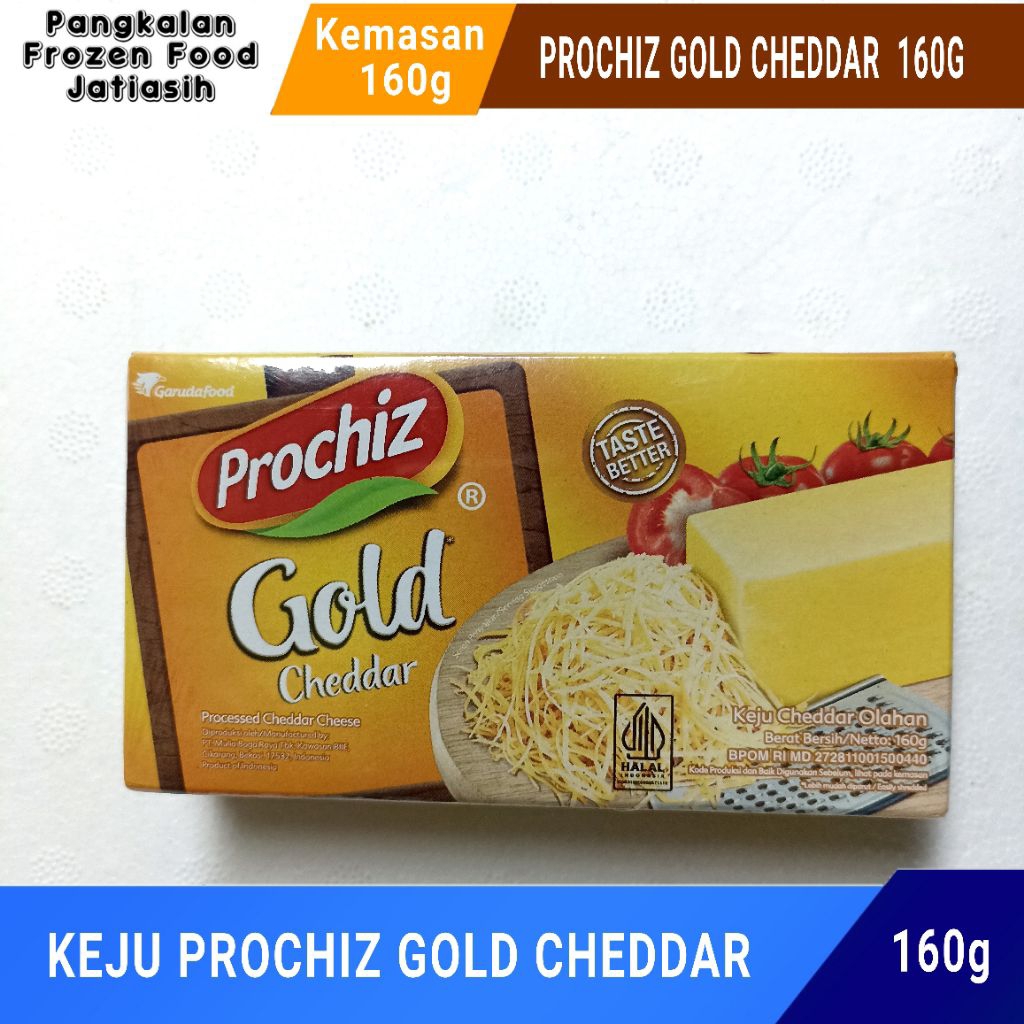 

Prochiz Gold Cheddar I Keju Cheddar Gold I Kemasan 160g