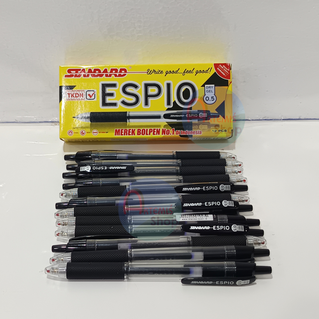 

Pulpen Gel STANDARD ESPIO Retractable 0.5 mm Isi 12 pcs