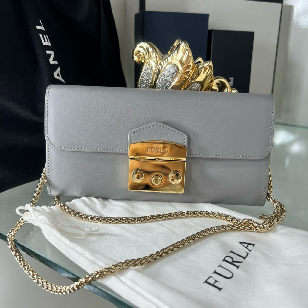 100% ORI & NEW Furla Metropolis bag (color soft blue)